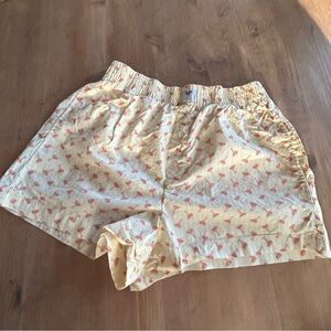 Better Together Women's Yellow Boxer Shorts with Pockets, Pink Margarita Print